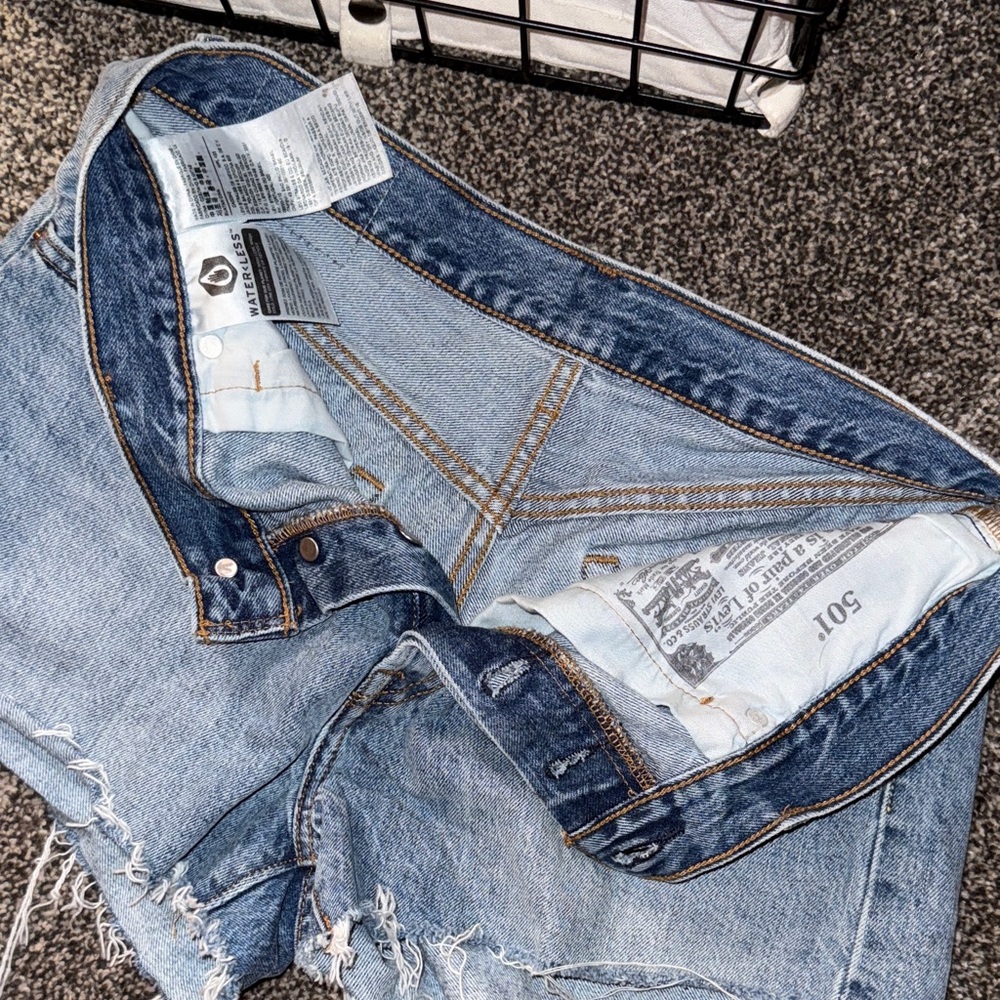 Levi's Light Blue Denim Cutoff Shorts - Picture 4 of 6